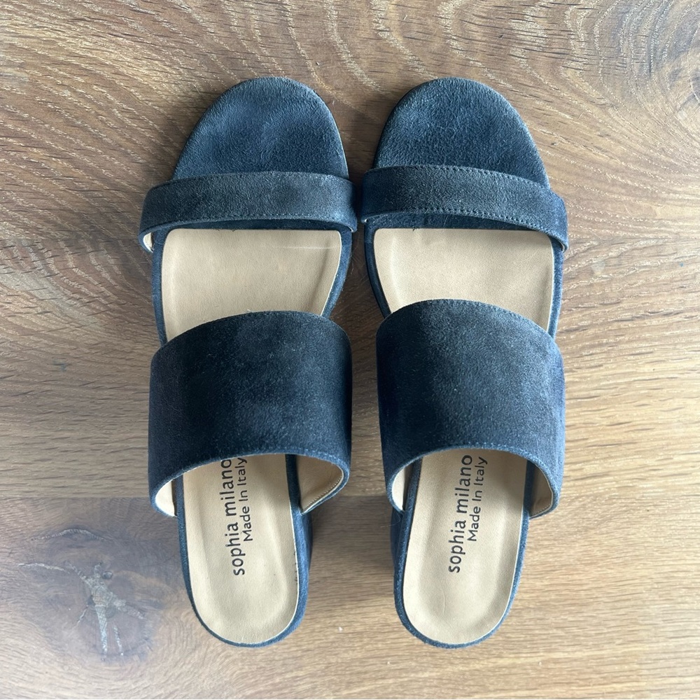 Sophia Milano Blue Suede Women's Sandals